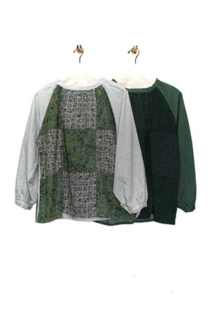 1018-BN_シャツコールパッチワーク チュニック(身丈64)(長袖)_￥17,380(税込)