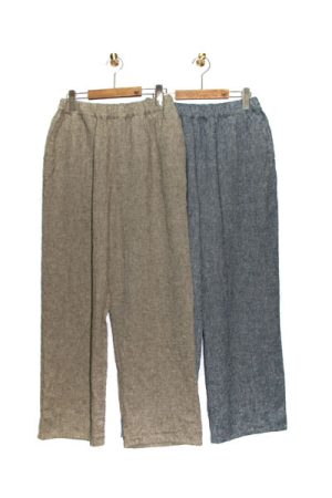 1023-AN_麻シャンブレートリプルWS イージーパンツ_￥18,480(税込)