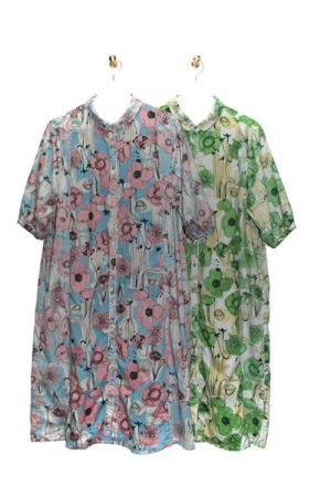 6007-BN_60ローンプリントチュニック O.P(身丈105)(5分袖)_￥15,180(税込)