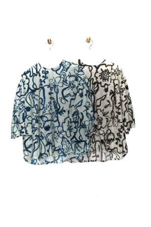 9012-AN_C:Lローンプリントチュニック(身丈66)(6分袖)_￥16,280(税込)