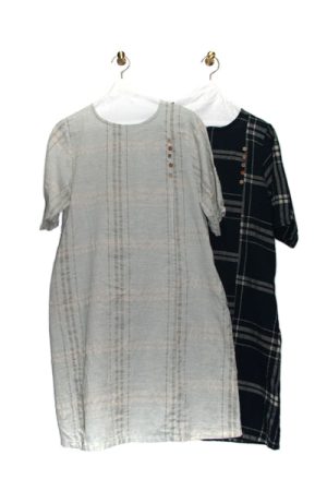 9107-AN_先染チェック チュニックO.P(身丈95)(5分袖)_￥24,200(税込)