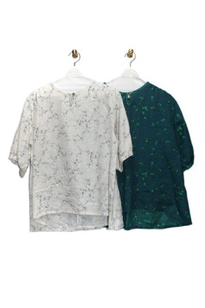 9109-BO_リネンフラワーp.tチュニック(6分袖)_￥16,280(税込)