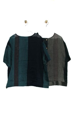 9116-BO_滋賀麻ボーダーチュニック(5分袖)_￥17,380(税込)