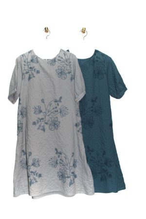 9122-CN_ギンガムチェックレースチュニックO.P(身丈100)(5分袖)_￥24,200(税込)